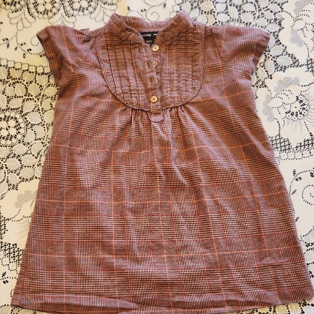 Plaid Kids Dress - Red and Brown